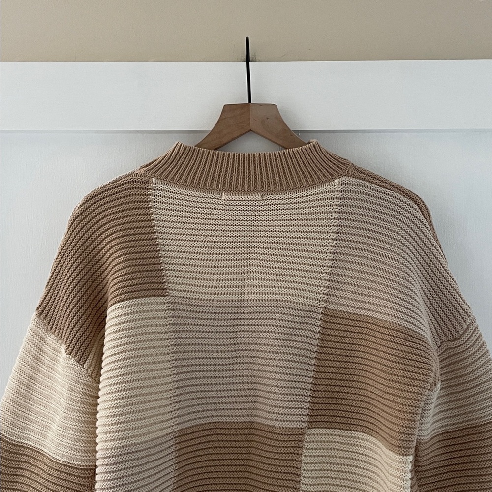 Peppermayo Tulum Nights Neutral Patchwork Knit Ch… - image 6
